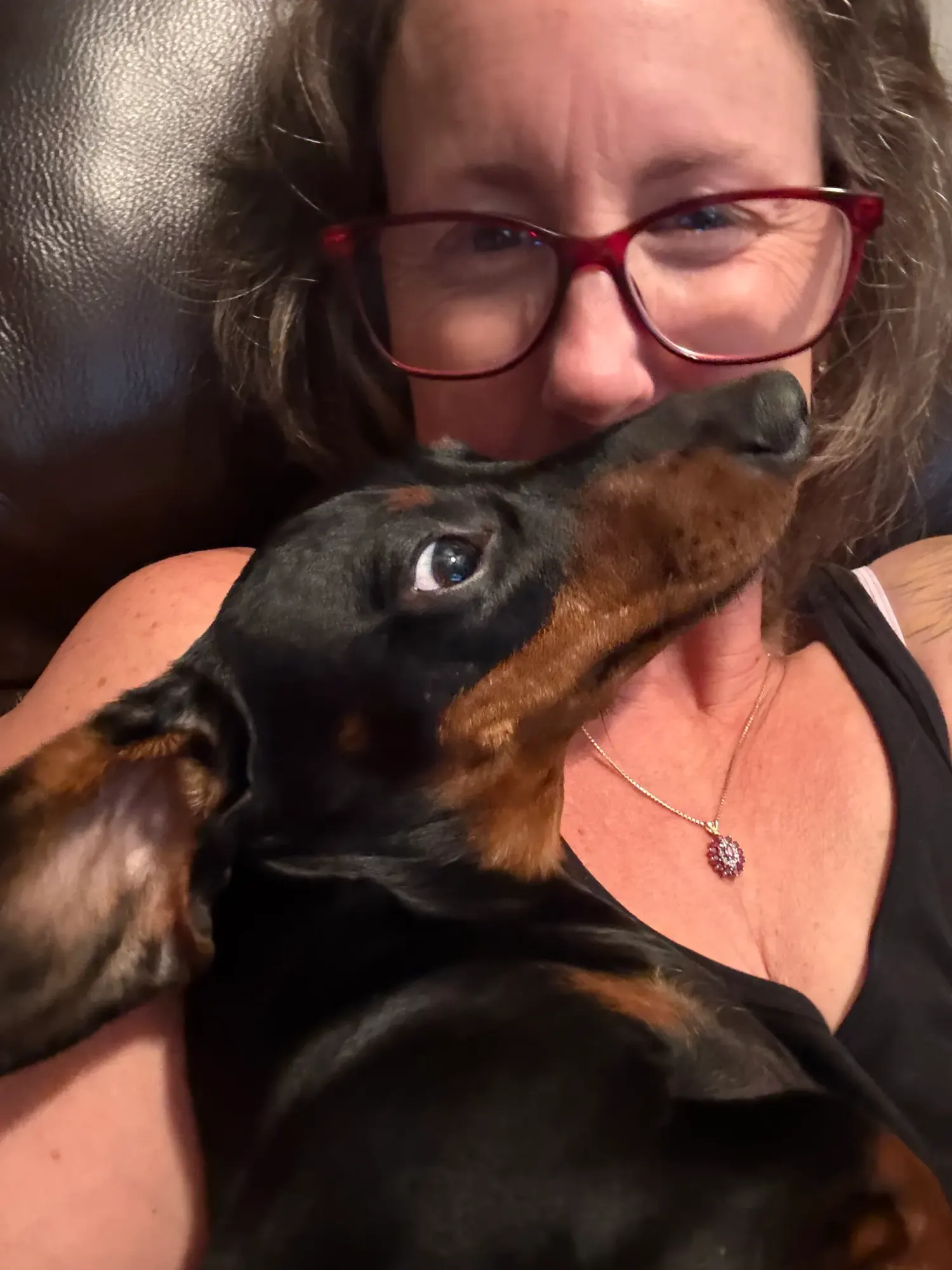 Kelli Hoggard of Irish Rose Acres with one of her Miniature Dachshunds