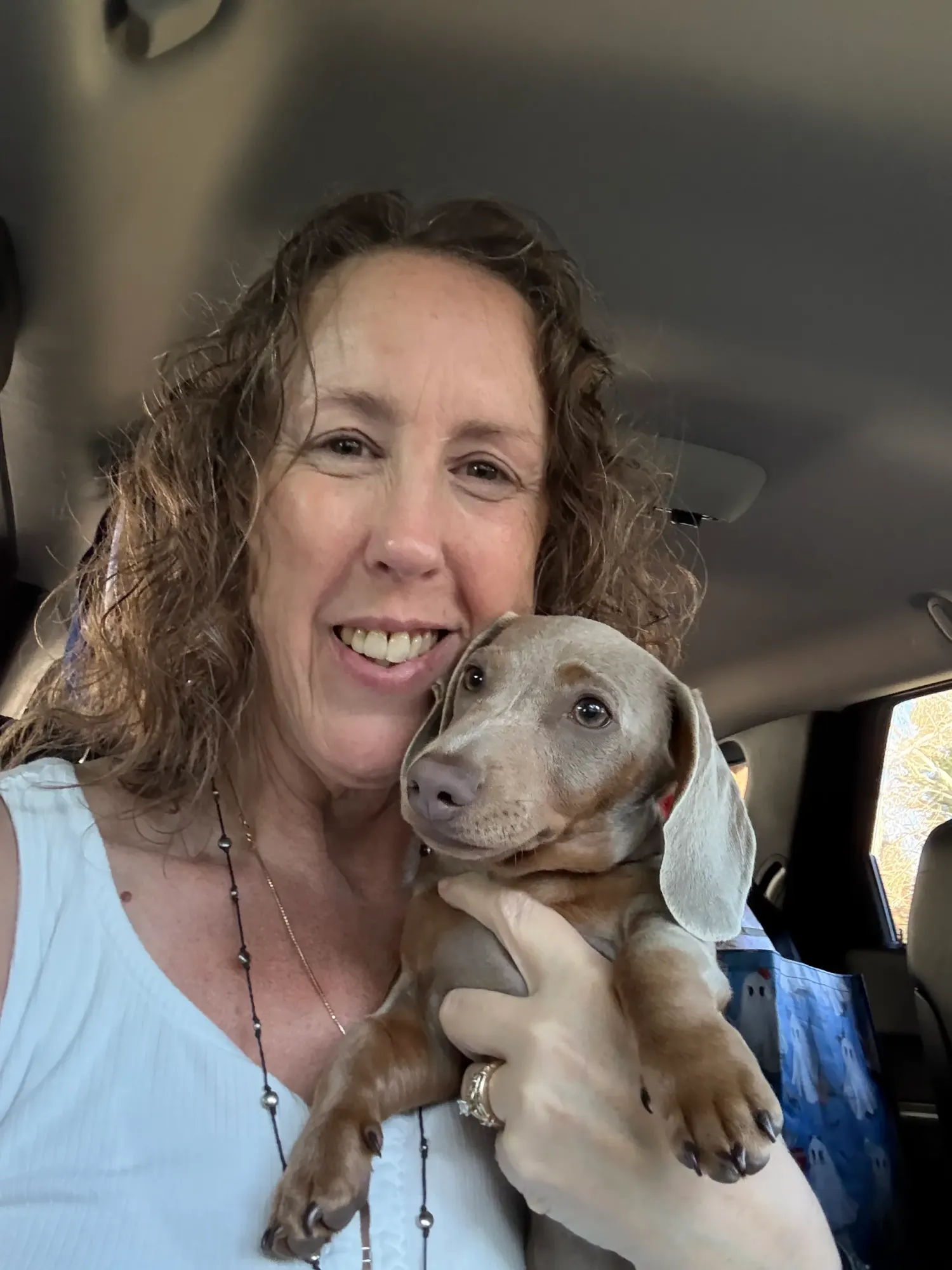 Kelli Hoggard of Irish Rose Acres with one of her Miniature Dachshunds